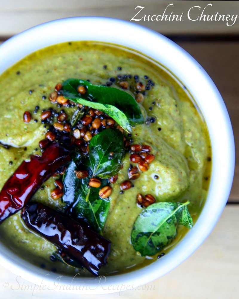 Zucchini Chutney Simple Indian Recipes